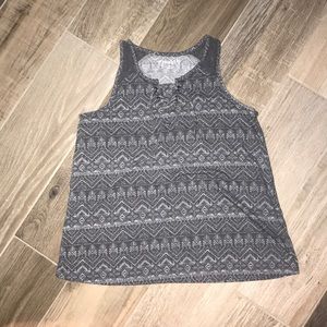 Girls Mudd Gray and White Tank sz 14